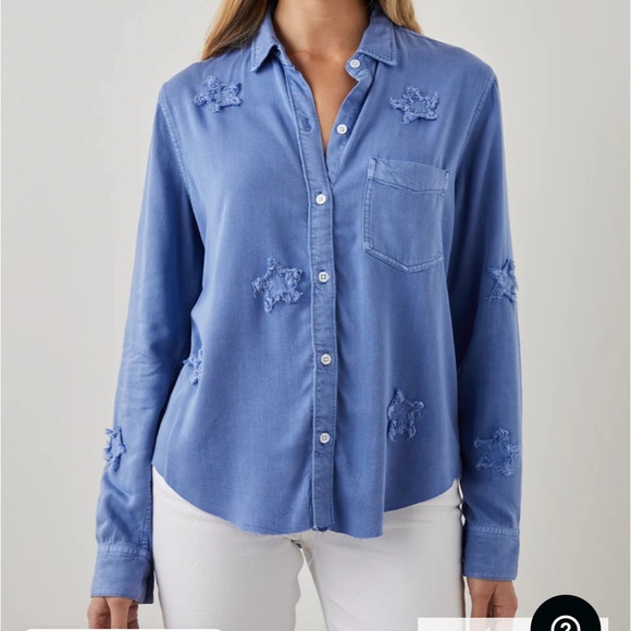 Rails Ingrid Raw Shirt French Military Stars - Picture 1 of 6